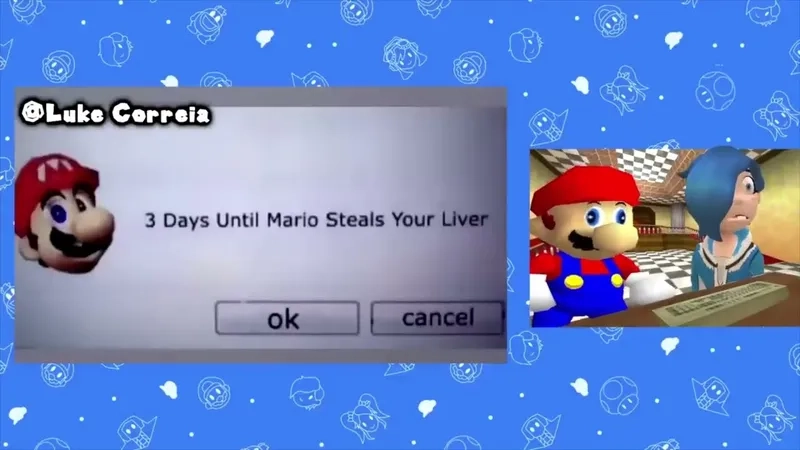 The viral mario steals your liver meme template