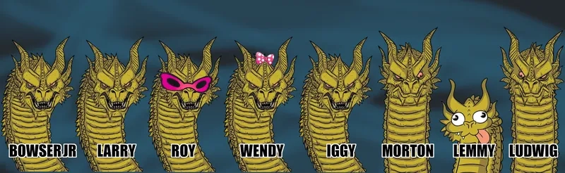 A classic King Ghidorah meme showing two serious heads
