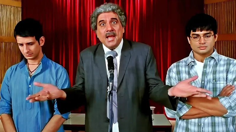 A heartwarming rancho 3 idiots meme celebrating friendship over competition.