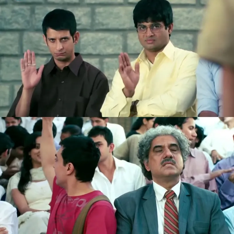 The hilarious moment from the chatur speech meme that lives on forever.