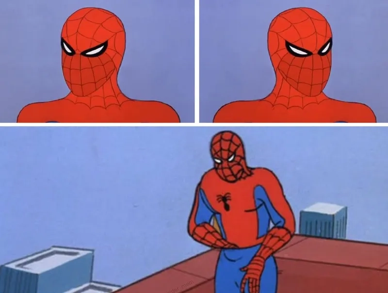 The origin of the two spiderman pointing meme