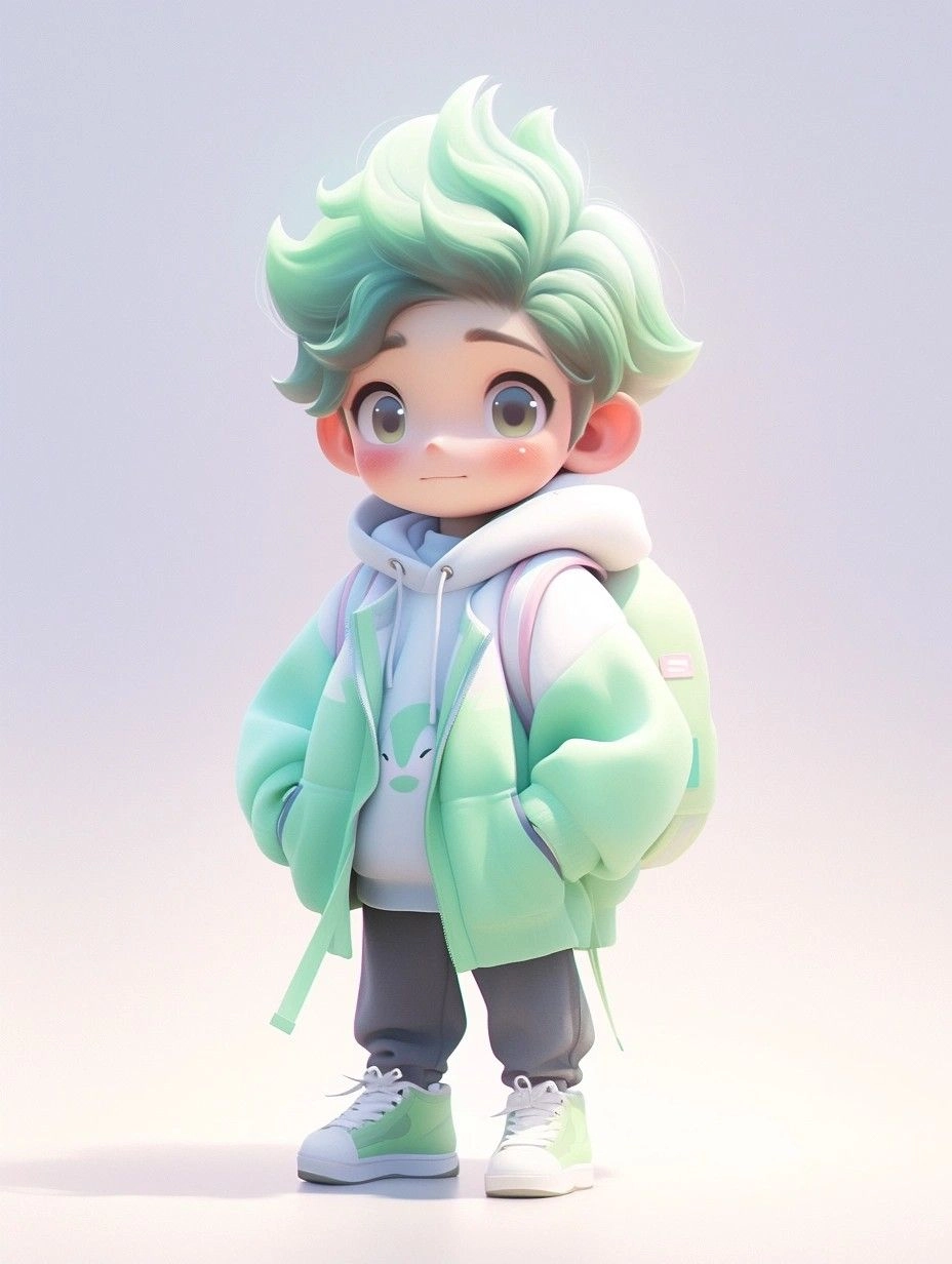 3D chibi art bursting with vivid colors