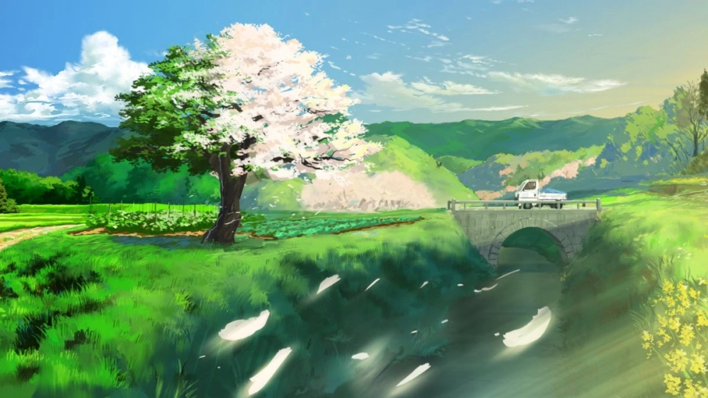 Find peace among trees in 4k anime forest scenes