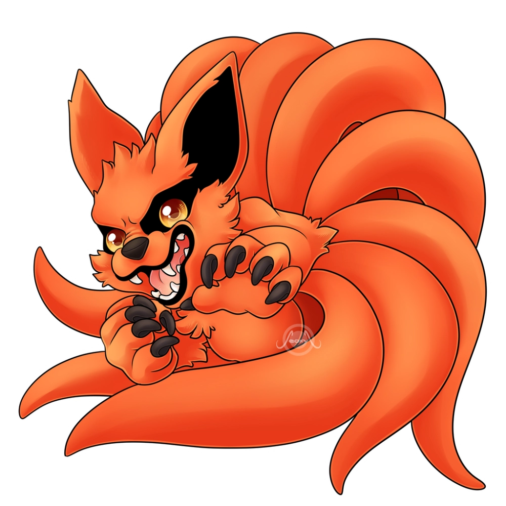 Kurama chibi shows tiny ninja fox charm