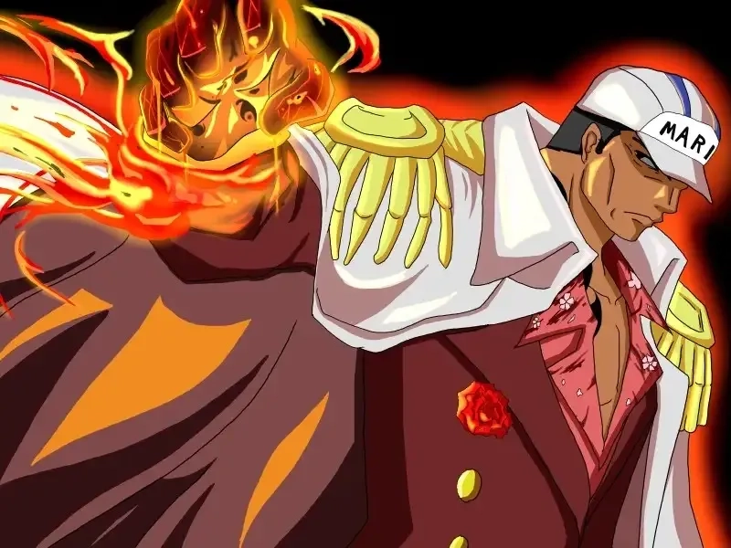 Sakazuki Akainu shows his fiery magma power
