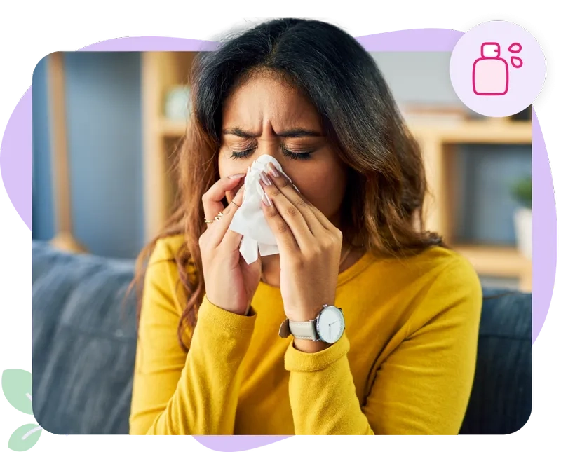 Nasal spray for allergies medical illustration