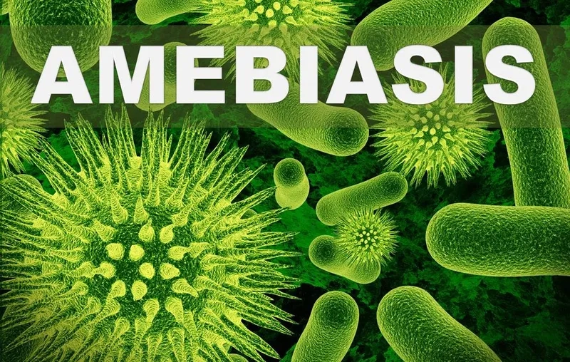 A chart displaying the common amebiasis symptoms