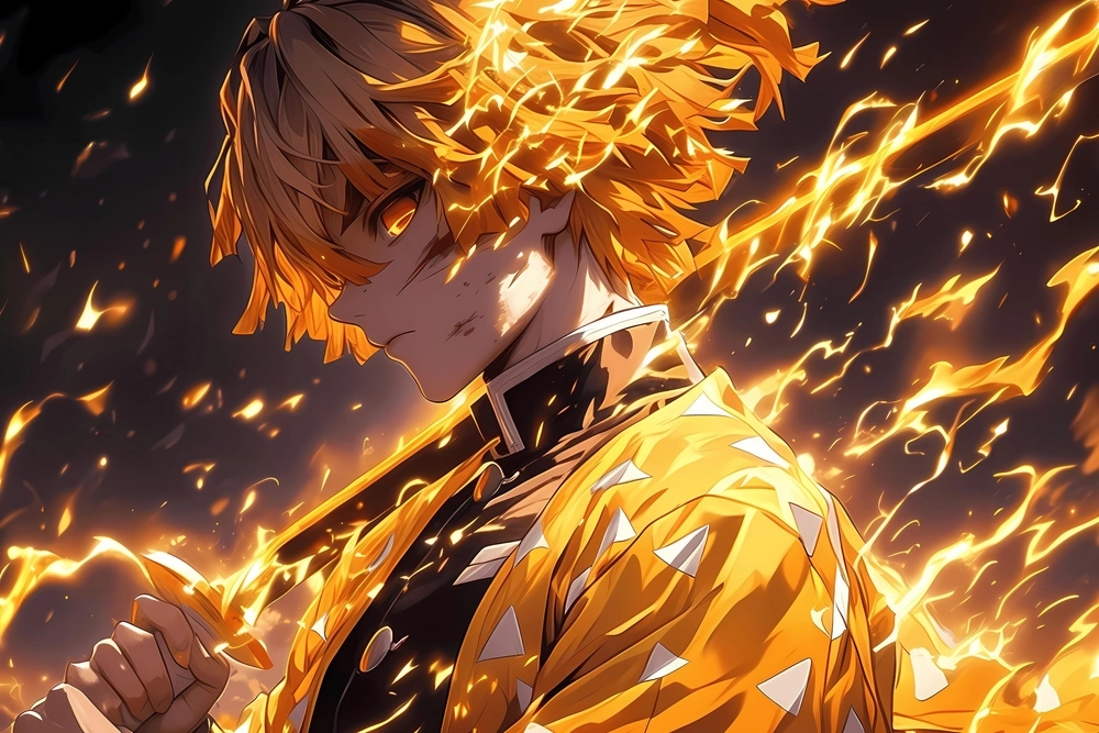 Discover Zenitsu aesthetic vibes in his pose