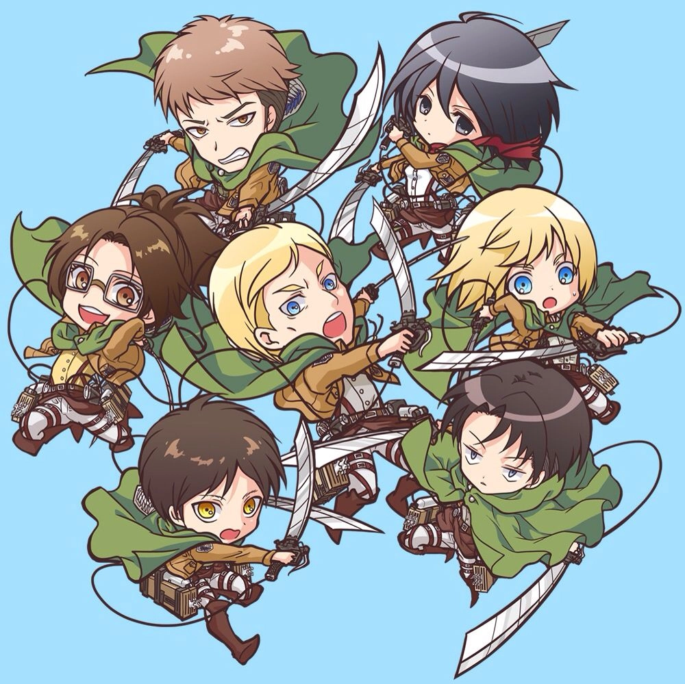 AOT chibi wallpaper bright and lively