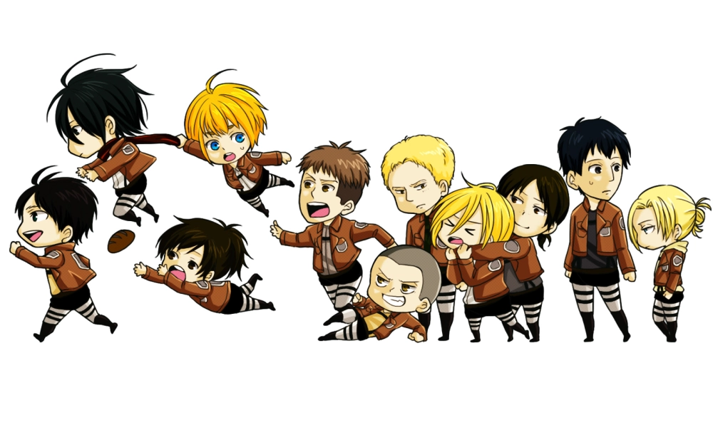 AOT chibi fanart colorful and striking