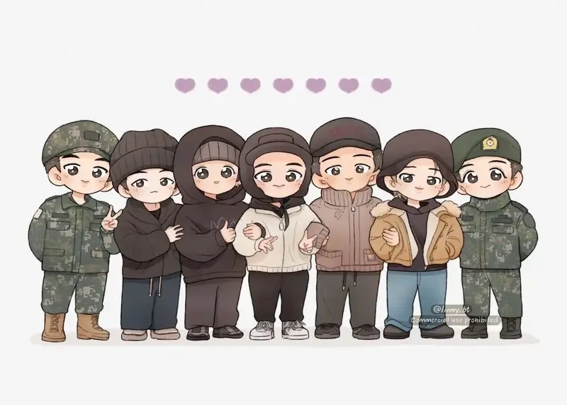 BTS chibi hd wallpaper feels lively and bright