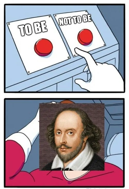 A high-quality two red buttons meme template