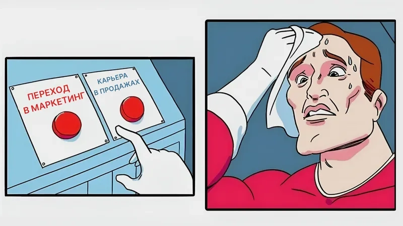 The classic which button to press meme format