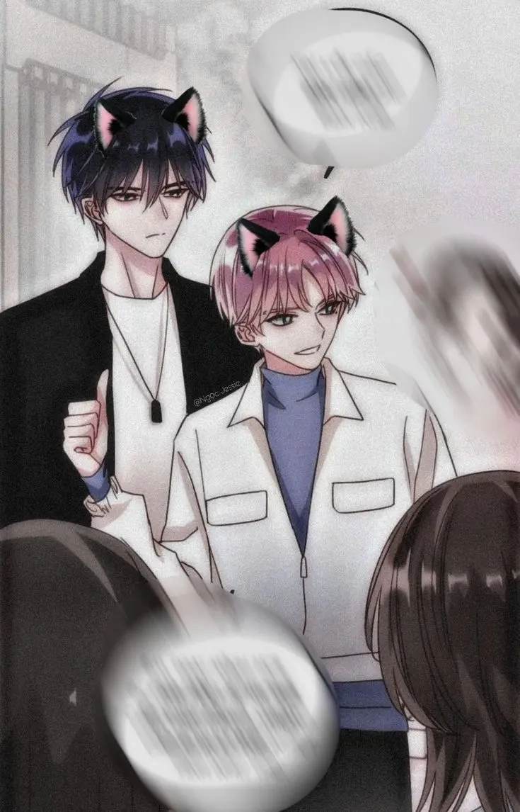 Anime girl with cat scene full of warmth