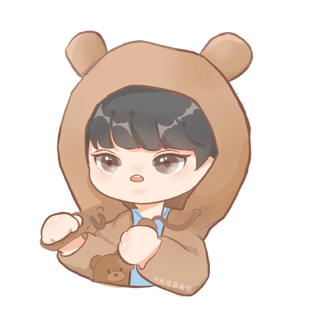 Kawaii chibi panda bear glowing with tenderness