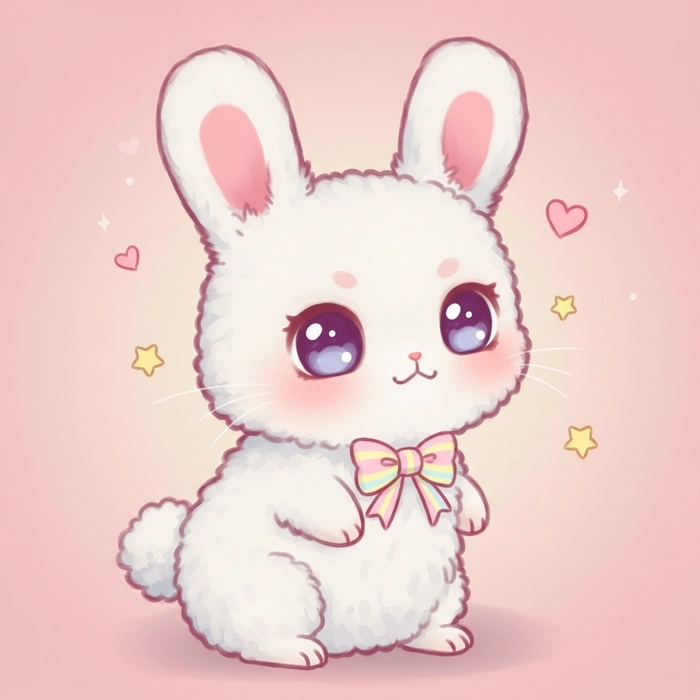 Chibi bunny art capturing sweet playful style