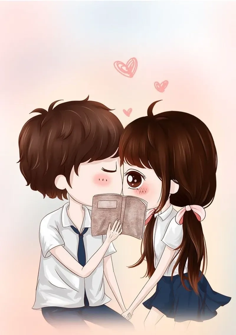 Wallpaper chibi cute couple cartoon so lovely