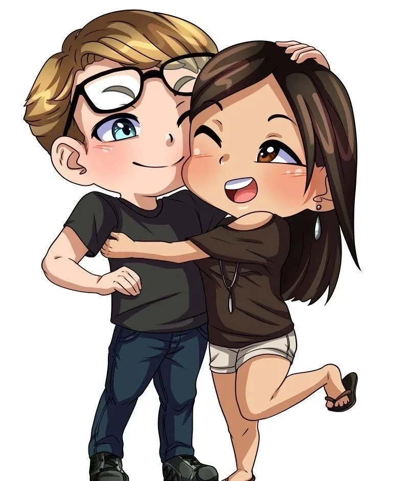 Profile pic chibi cute couple cartoon dp sweet