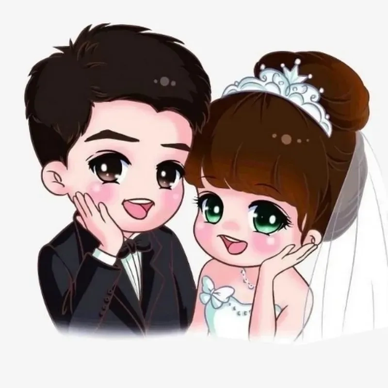 Cute anime character chibi cute couple cartoon