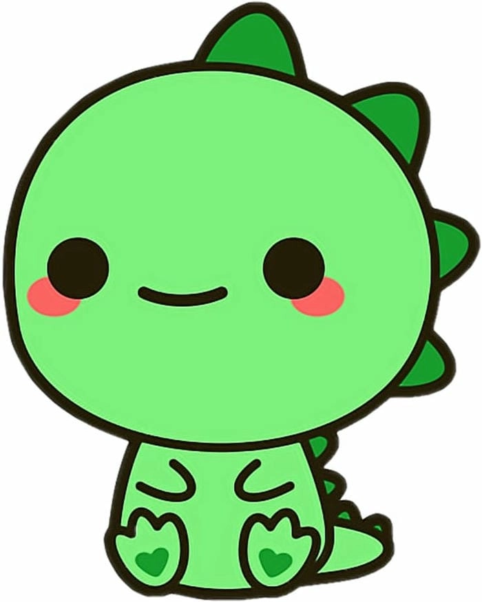 Dinosaur chibi character filled with emotions