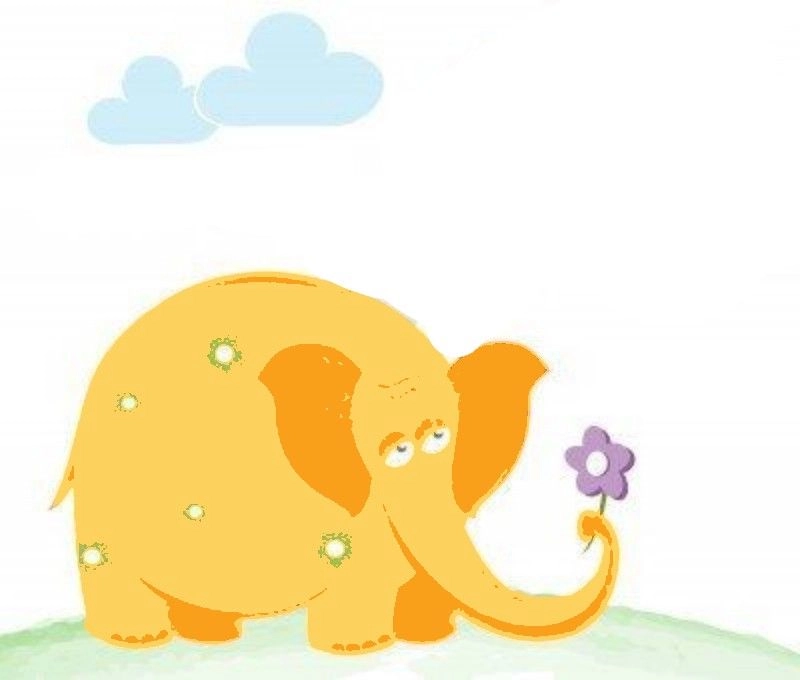 Chibi elephant tattoo symbol of joy and love