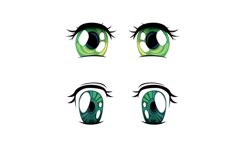 Bright chibi anime eyes wide and full of feelings