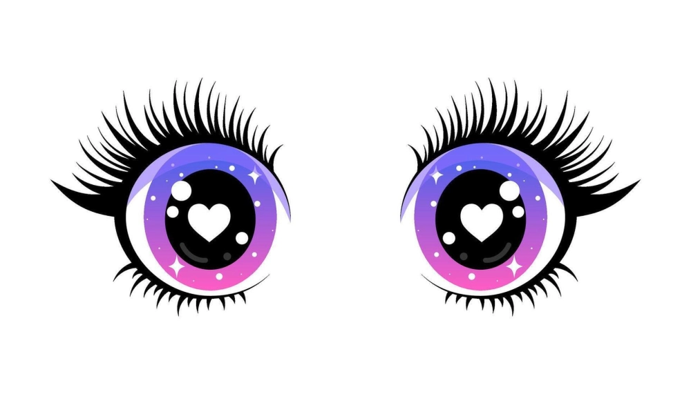 Chibi eyes filled with tiny wonder and pure lights