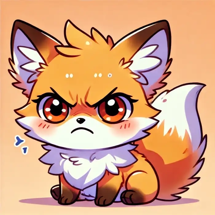Cute chibi fox spreading joy in tiny style