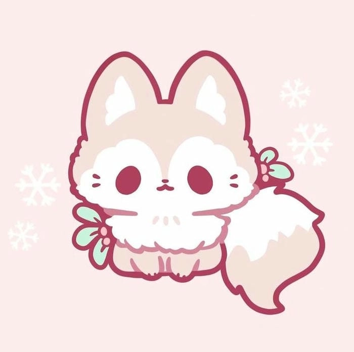 Chibi red fox shining bright in kawaii art