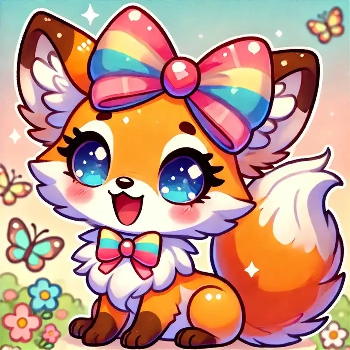 Chibi fox art full of dreamy anime touch