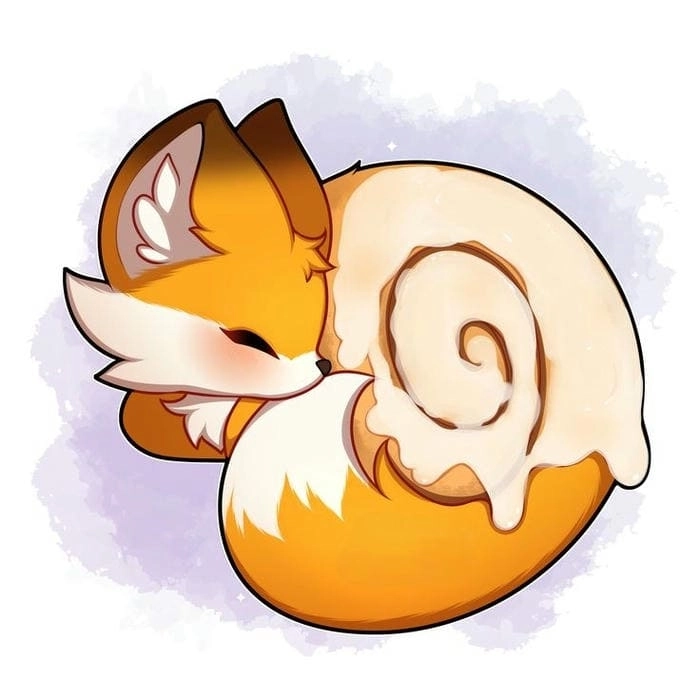 Black chibi fox glowing with mysterious charm