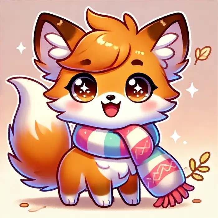 Chibi fox transparent ready for digital design