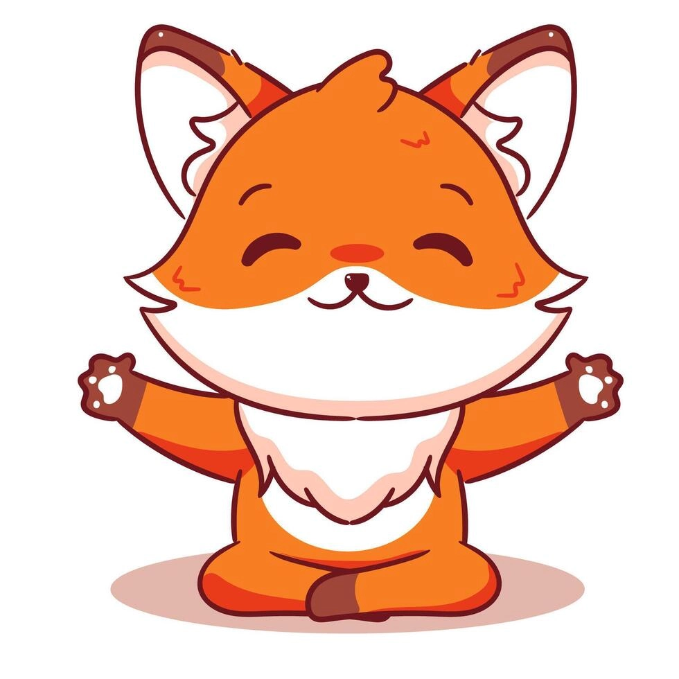 Chibi fox glowing with magical kawaii charm