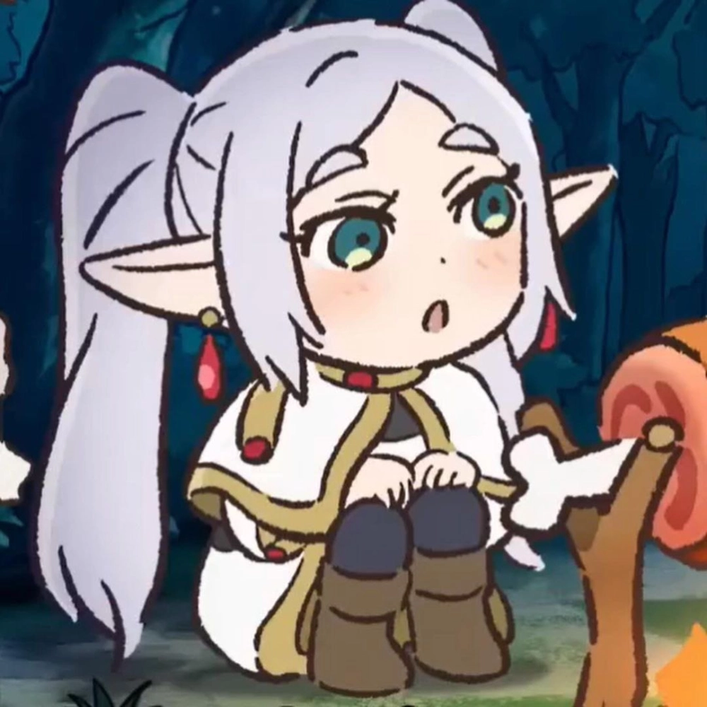 Frieren chibi wallpaper dreamy and calm