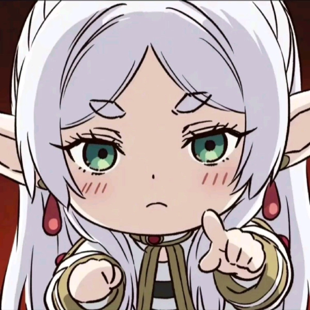 Chibi Frieren glowing with gentle charm