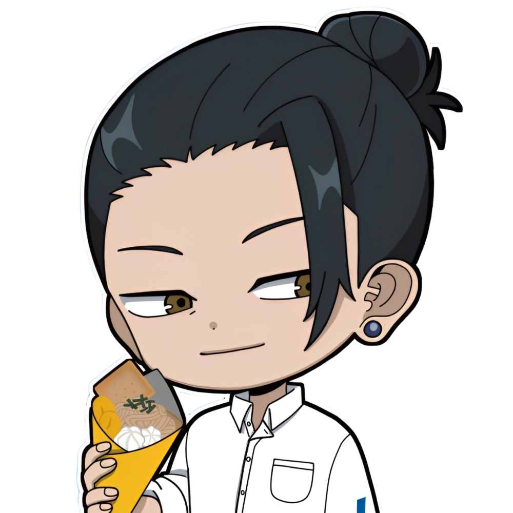 Chibi Geto glowing with dark charm