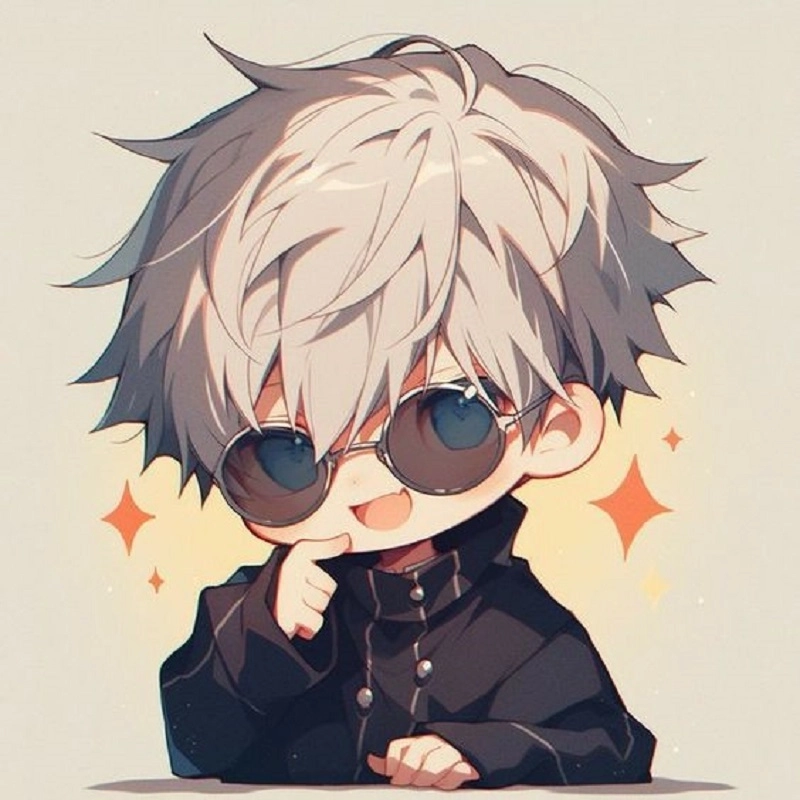 Chibi Gojo art colorful and lively