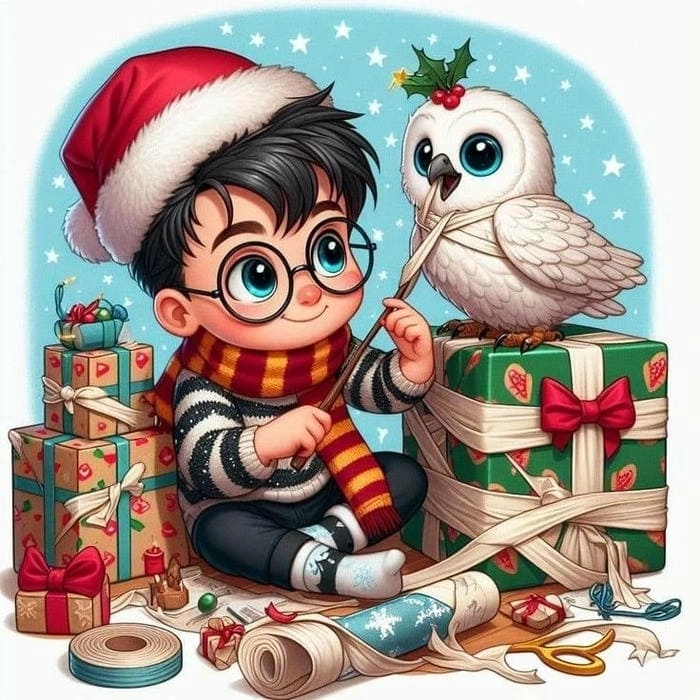 Chibi Harry Potter portrait feels adorable and lively