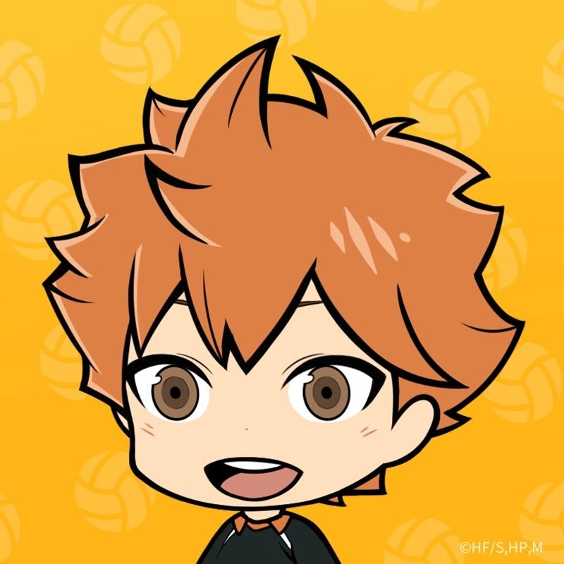 Haikyuu Hinata chibi radiating fierce passion