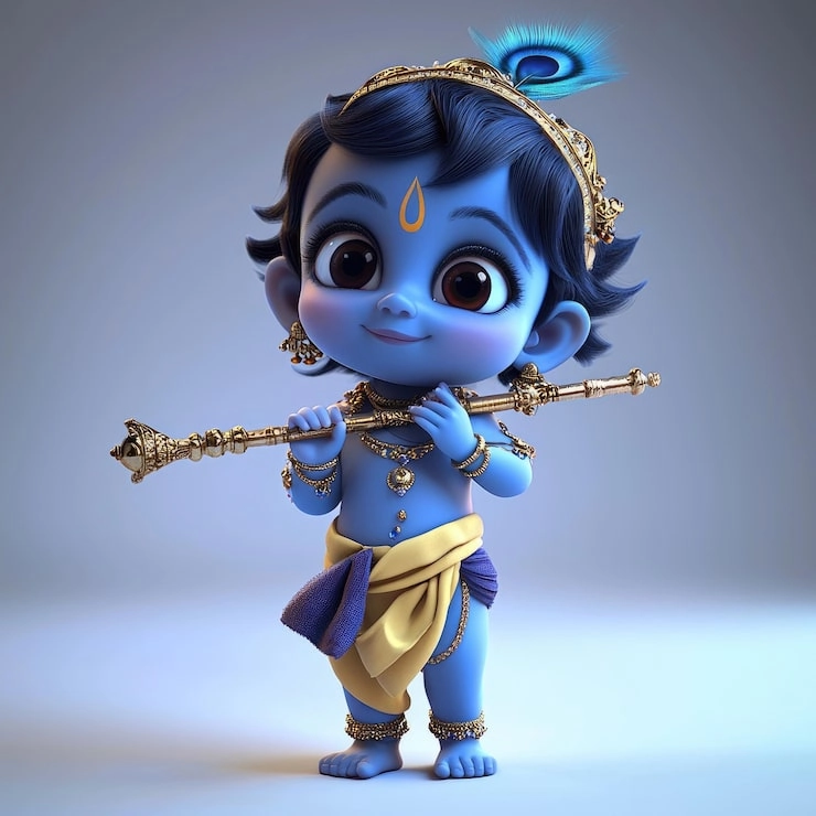 Little Krishna chibi spreads joy and happiness