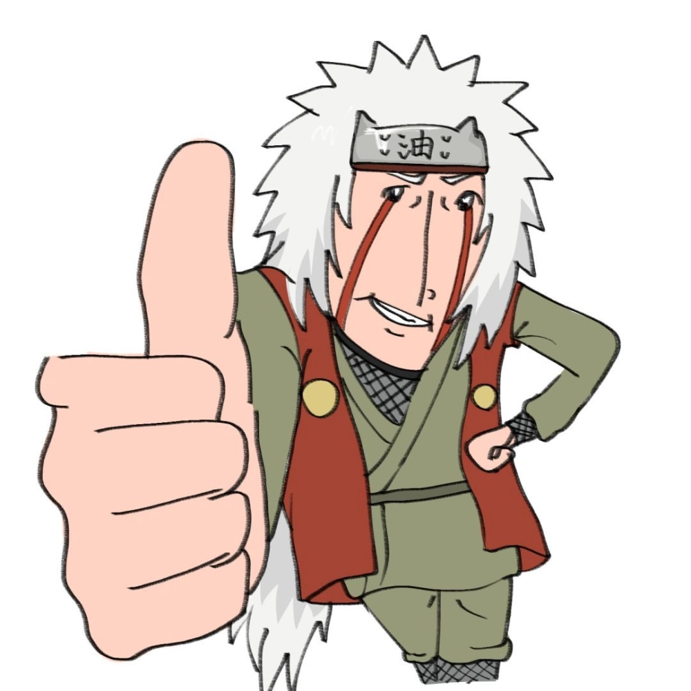 Jiraiya drawing shows playful tiny hero energy