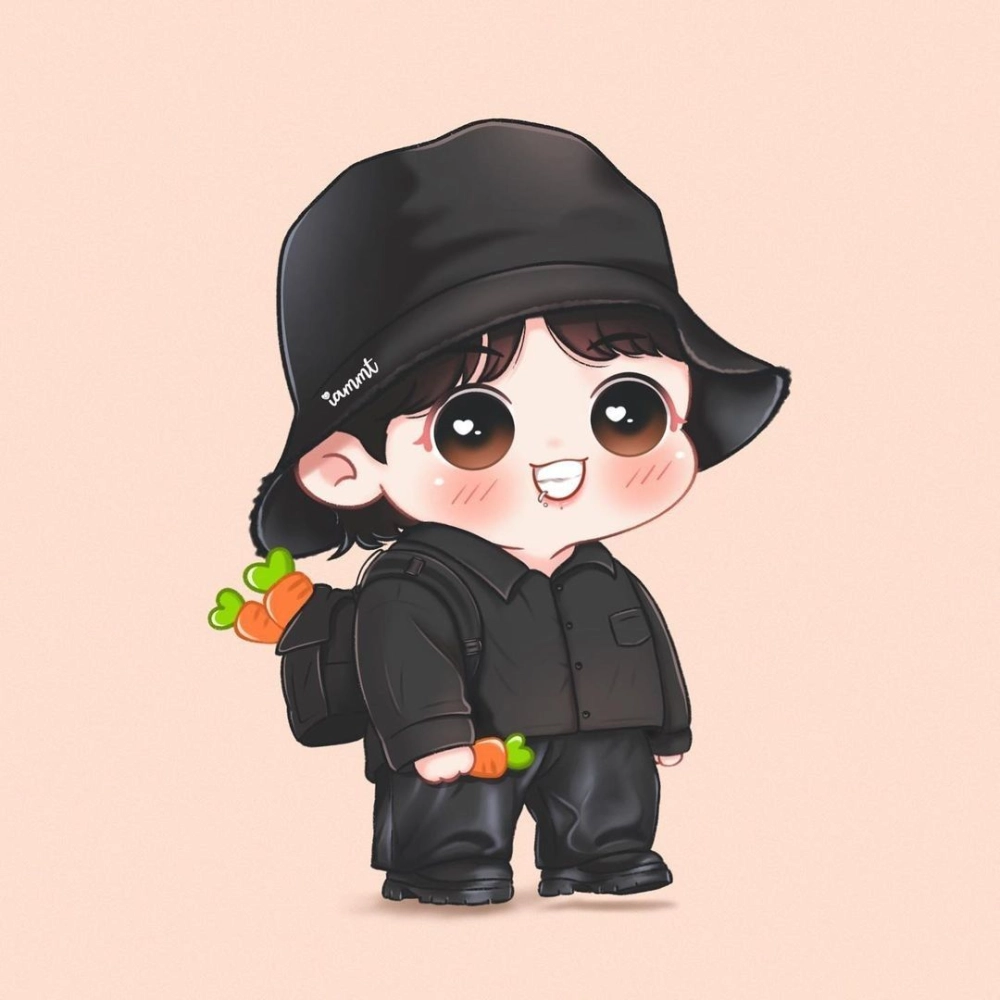 Jungkook chibi looks playful and full of style