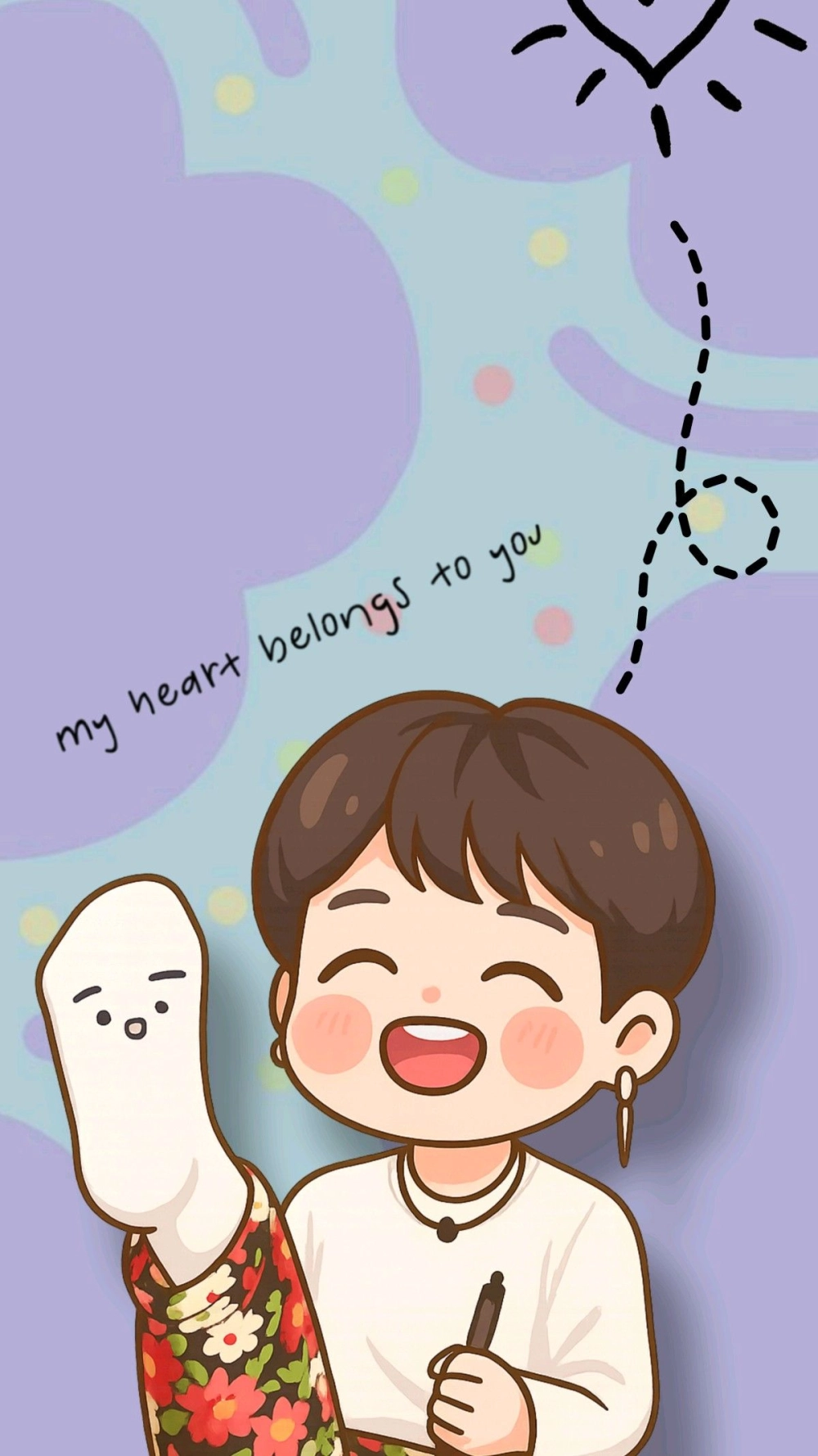 Jungkook chibi art shines with colorful energy