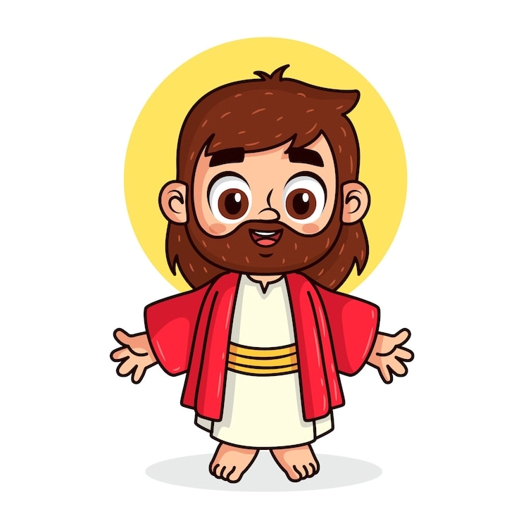 Chibi Jesus shows tiny holy charm and peace