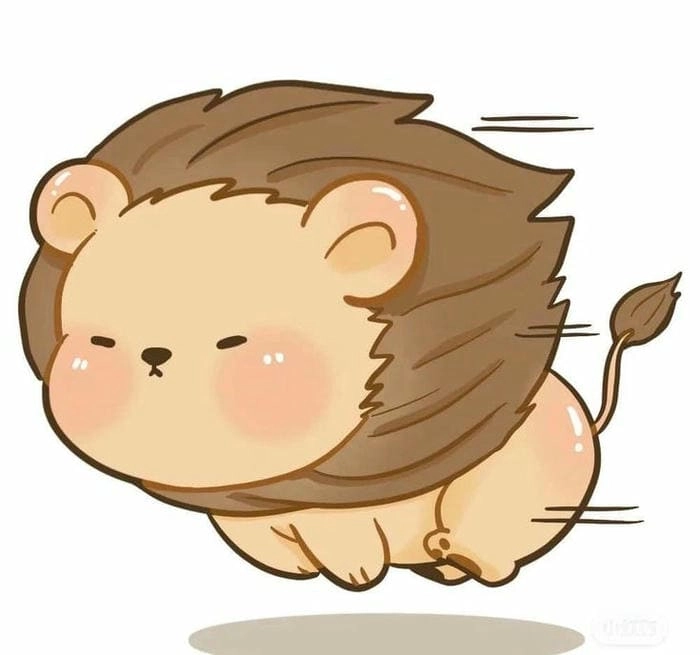 Chibi lion sticker fun design for every mood