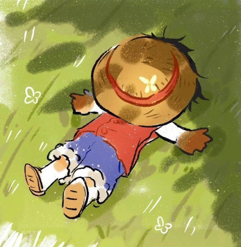 Luffy One Piece chibi adventurous vibe