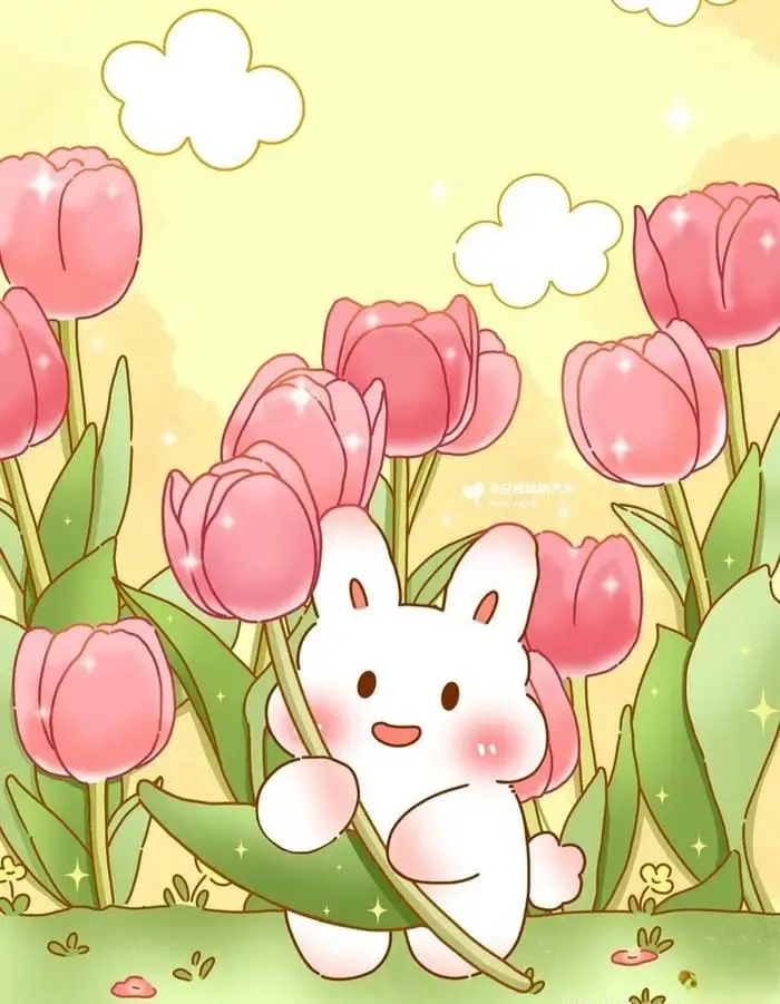 Chibi rabbit character spreading endless cuteness