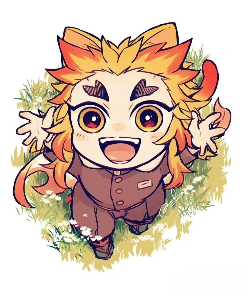 Artistic soul blooms in Rengoku chibi art