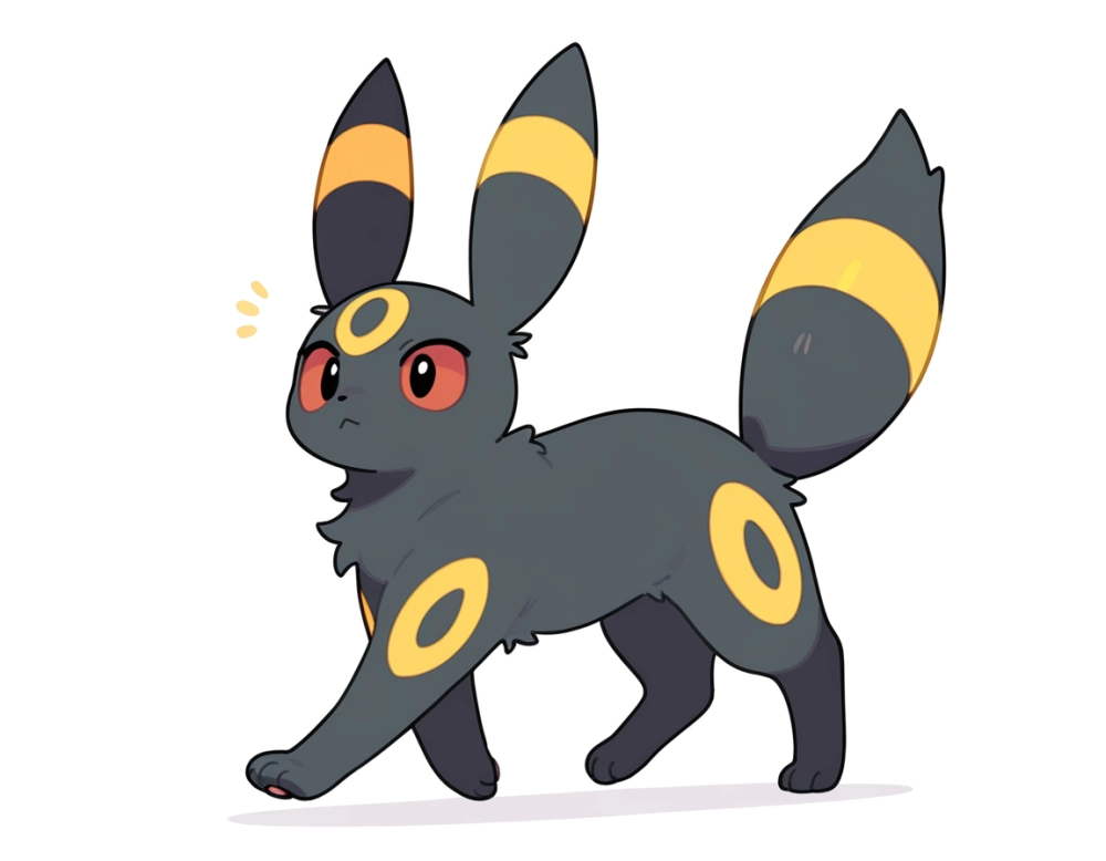 Umbreon plush cuddly night spirit in gentle form