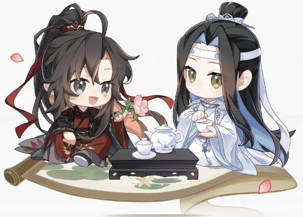 Wei Wuxian Lan Wangji Chibi looking cute